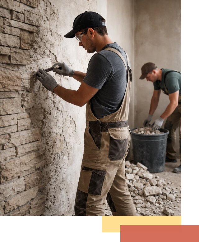 Демонтаж декоративного камня в Минеральных Водах профессионально и безопасно