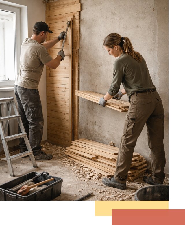 Демонтаж вагонки со стен в Минеральных Водах — профессиональный демонтаж