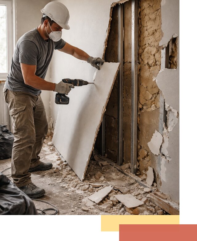 Демонтаж гипсокартона со стен в Минеральных Водах качественно и быстро