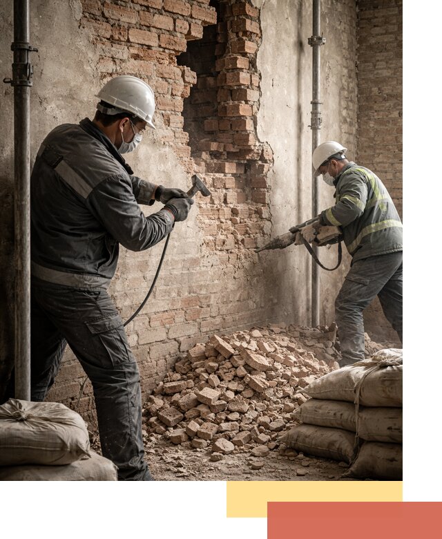 Демонтаж кирпичных стен в Минеральных Водах быстро и безопасно