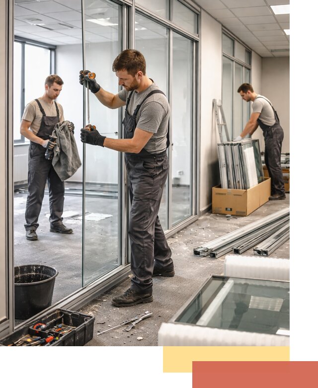 Демонтаж стеклянных перегородок в Минеральных Водах быстро и безопасно