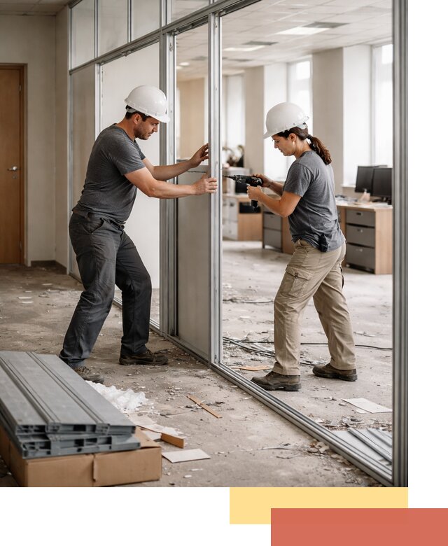 Демонтаж алюминиевых перегородок в Минеральных Водах быстро и аккуратно