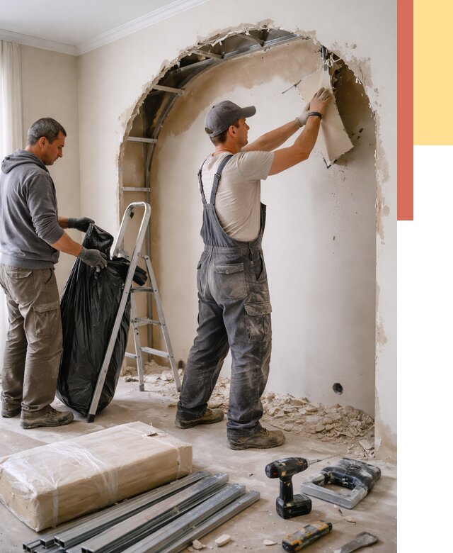 Демонтаж арки из гипсокартона в Минеральных Водах от 3625 руб. — услуги под ключ | ОТДЕЛОЧНИК-Мнр