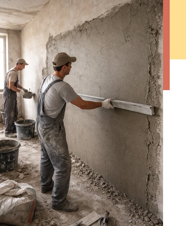 Цементная штукатурка стен в Минеральных Водах от 4661 руб/м2 — быстро и недорого | ОТДЕЛОЧНИК-Мнр