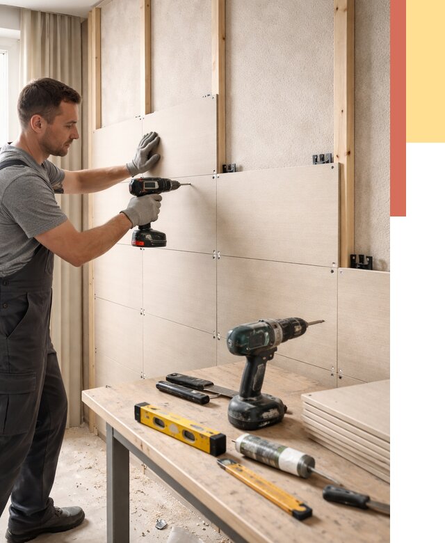 Монтаж МДФ панелей на стены в Минеральных Водах от 1295 руб. под ключ | ОТДЕЛОЧНИК-Мнр