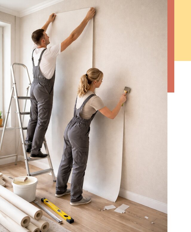 Поклейка флизелиновых обоев в Минеральных Водах от 6215 руб. | Быстро и недорого — ОТДЕЛОЧНИК-Мнр