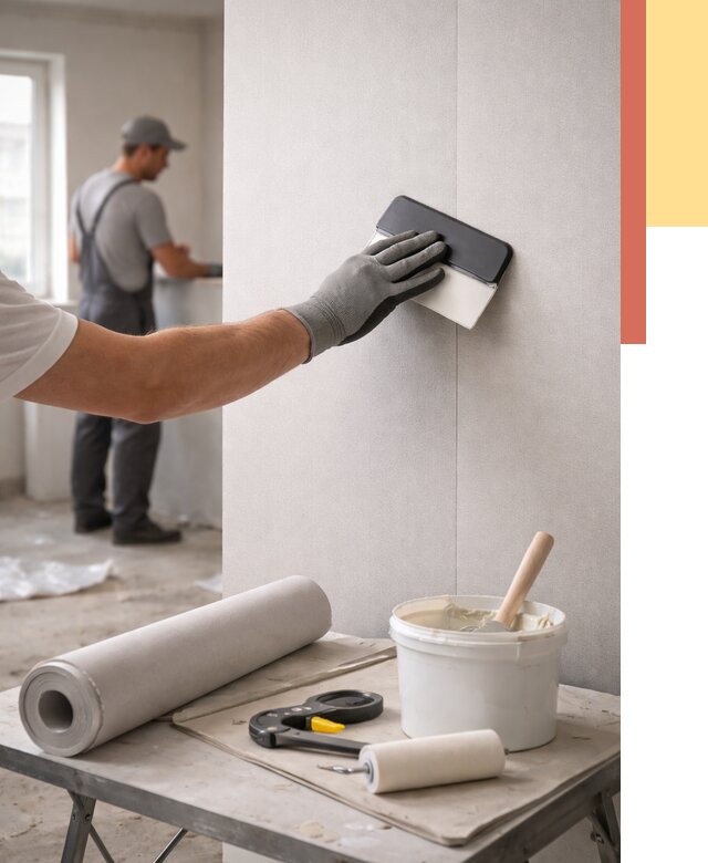 Поклейка обоев под покраску в Минеральных Водах от 3625 руб. за м2 | ОТДЕЛОЧНИК-Мнр