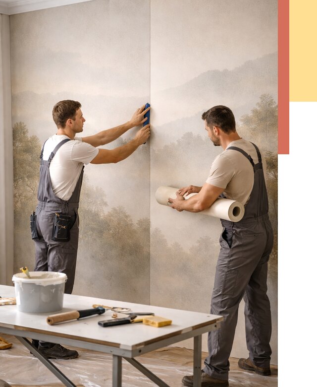 Поклейка фотообоев в Минеральных Водах от 8804 руб/м² — быстро и недорого | ОТДЕЛОЧНИК-Мнр