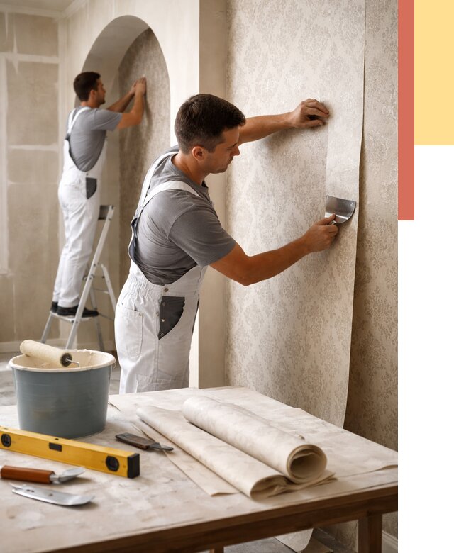 Поклейка обоев на сложные стены в Минеральных Водах от 2900 руб. под ключ | ОТДЕЛОЧНИК-Мнр