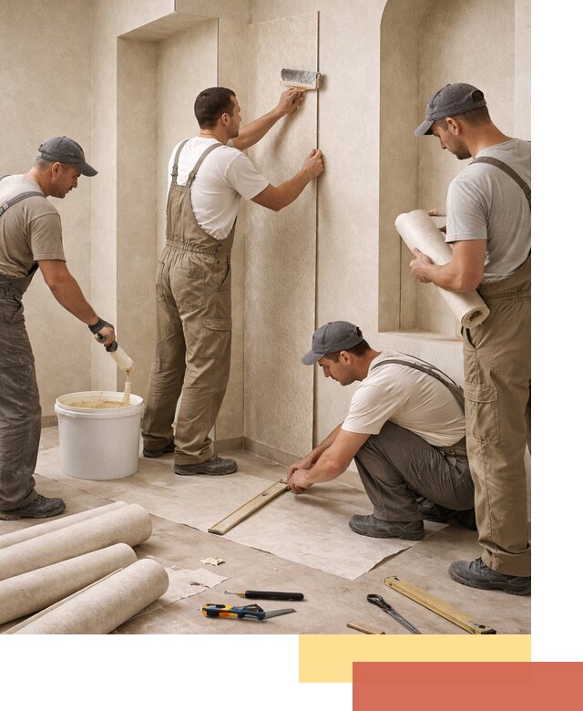 Поклейка обоев на сложные стены и неровные поверхности в Минеральных Водах