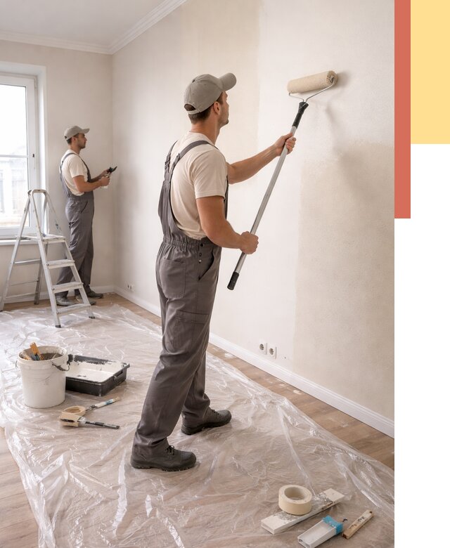 Покраска стен акриловой краской в Минеральных Водах от 3625 руб./м² — быстро и недорого | ОТДЕЛОЧНИК-Мнр