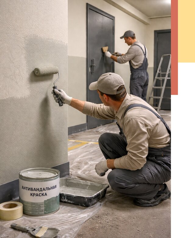 Покраска стен антивандальной краской в Минеральных Водах от 4661 руб./м² под ключ | ОТДЕЛОЧНИК-Мнр