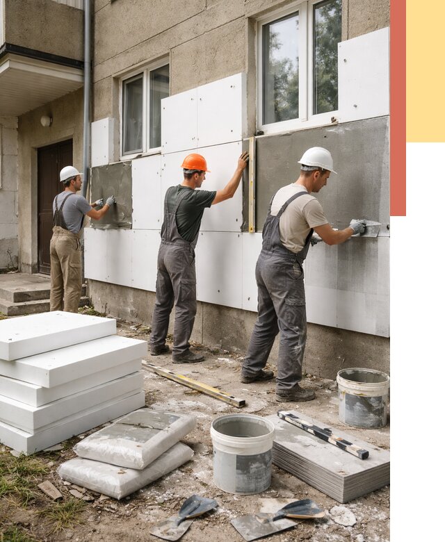 Утепление стен пенопластом в Минеральных Водах от 1813 руб. — недорого и под ключ | ОТДЕЛОЧНИК-Мнр