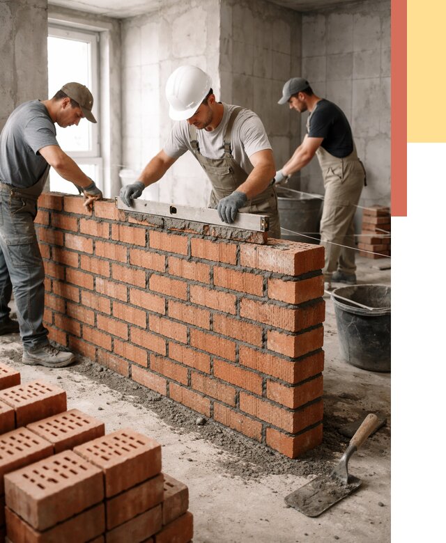 Кладка перегородок из кирпича в Минеральных Водах от 3625 руб. за м² | ОТДЕЛОЧНИК-Мнр