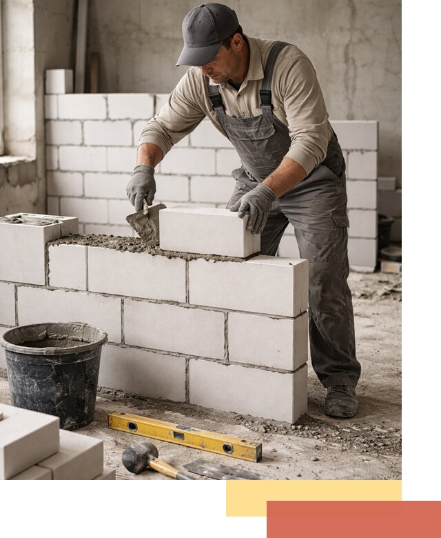 Кладка перегородок из силикатного блока в Минеральных Водах