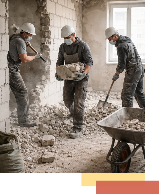 Демонтаж блочных перегородок в Минеральных Водах быстро и аккуратно