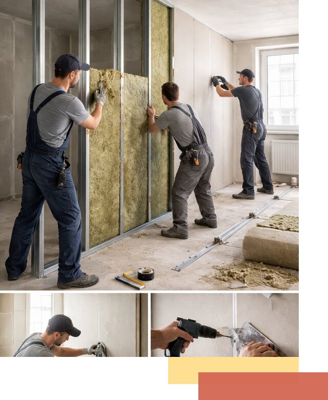 Перегородка из гипсокартона с шумоизоляцией в Минеральных Водах — монтаж под ключ