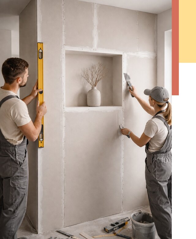 Перегородка из гипсокартона с нишей в Минеральных Водах от 3366 руб. под ключ | ОТДЕЛОЧНИК-Мнр