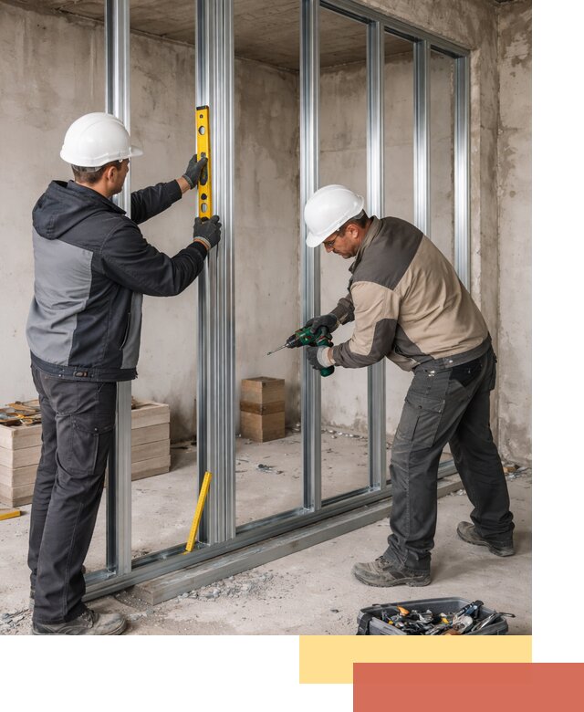 Монтаж каркаса перегородки из профиля в Минеральных Водах