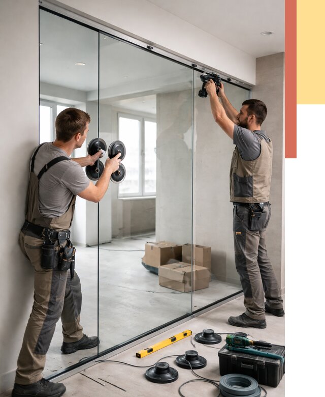 Монтаж стеклянных перегородок в Минеральных Водах от 6733 руб. | ОТДЕЛОЧНИК-Мнр