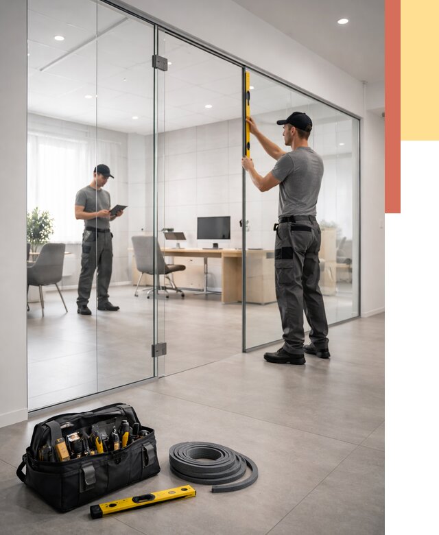 Цельностеклянные перегородки под ключ в Минеральных Водах от 9840 руб. — монтаж и цены | ОТДЕЛОЧНИК-Мнр