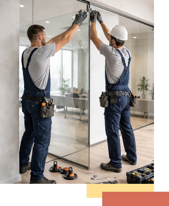 Безрамные стеклянные перегородки под ключ в Минеральных Водах