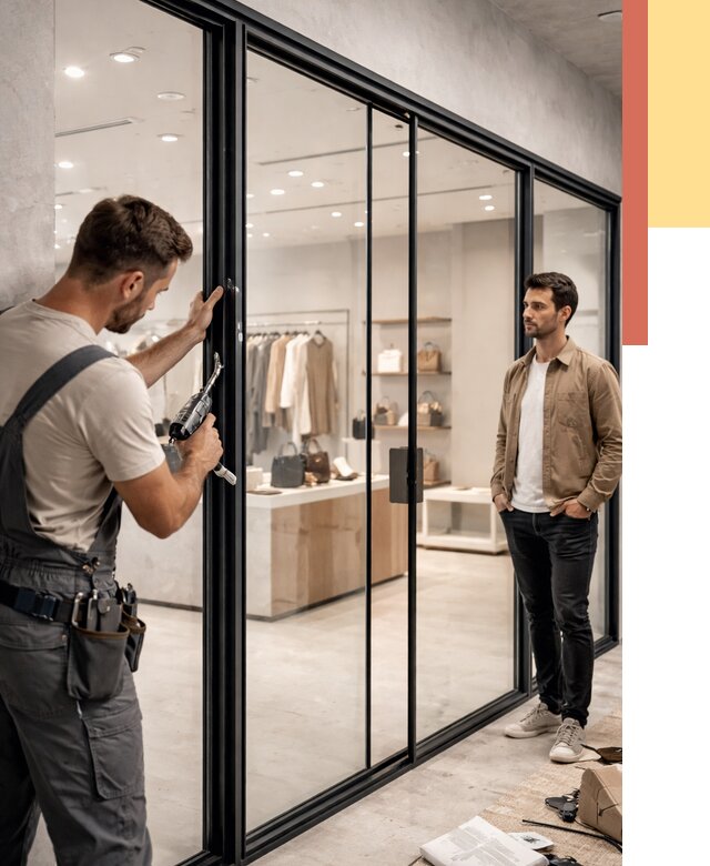 Стеклянные перегородки для магазинов в Минеральных Водах от 8494 руб. под ключ | ОТДЕЛОЧНИК-Мнр