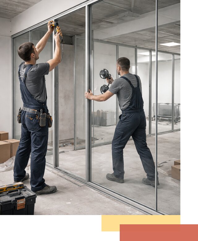 Алюминиевые перегородки со стеклом в Минеральных Водах — изготовление и монтаж