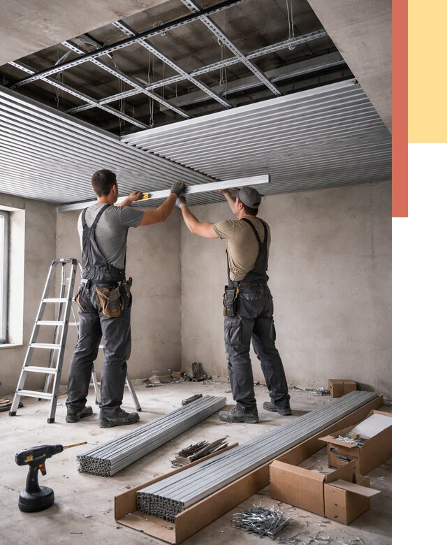 Монтаж реечного потолка в Минеральных Водах от 4661 руб. под ключ | ОТДЕЛОЧНИК-Мнр