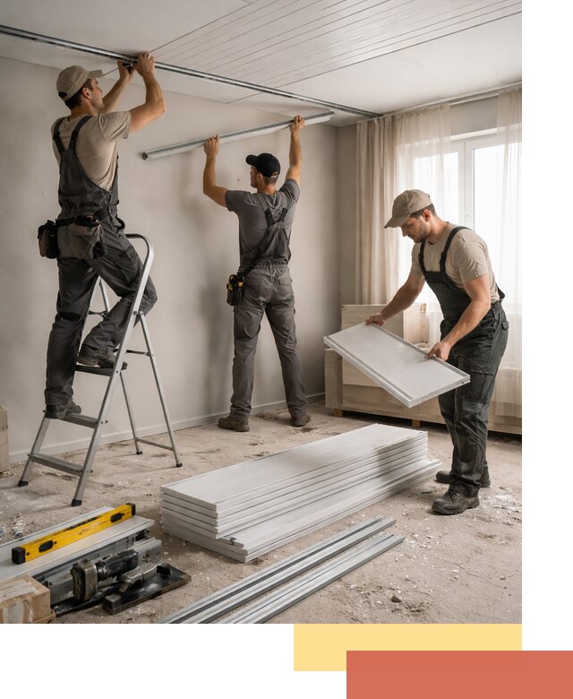 Монтаж потолка из ПВХ панелей в Минеральных Водах оперативно и качественно