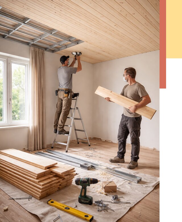 Монтаж потолка из вагонки в Минеральных Водах от 6733 руб. | Быстро и недорого — ОТДЕЛОЧНИК-Мнр