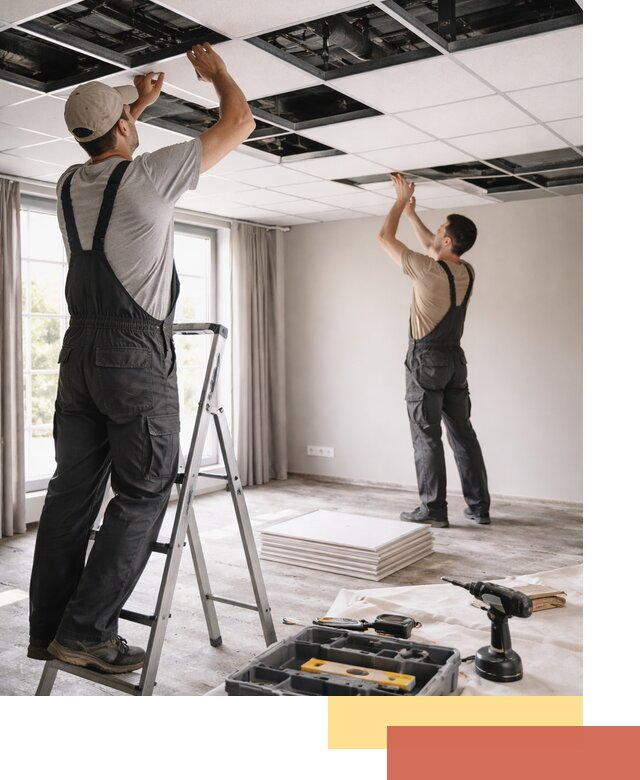 Замена плит подвесного потолка в Минеральных Водах быстро и качественно