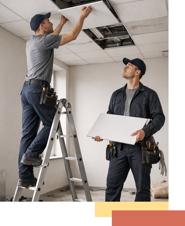 Обслуживание подвесного потолка в Минеральных Водах — ремонт и чистка