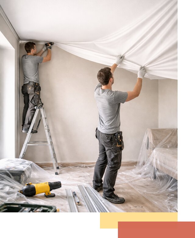 Монтаж тканевого натяжного потолка в Минеральных Водах недорого и быстро