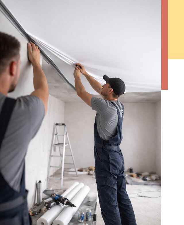 Монтаж матового натяжного потолка в Минеральных Водах от 4661 руб./м² — быстро и недорого | ОТДЕЛОЧНИК-Мнр