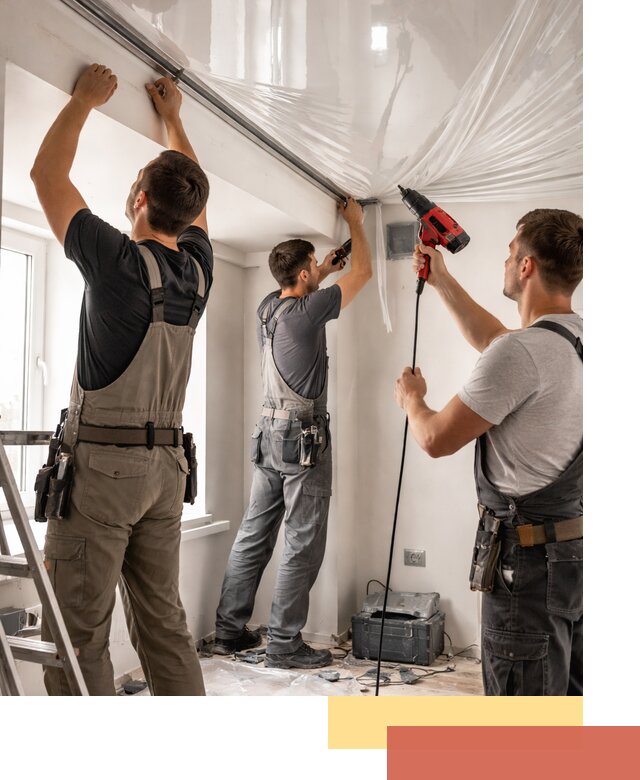 Монтаж глянцевого натяжного потолка в Минеральных Водах быстро и качественно