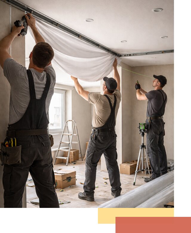 Монтаж парящего натяжного потолка под ключ в Минеральных Водах