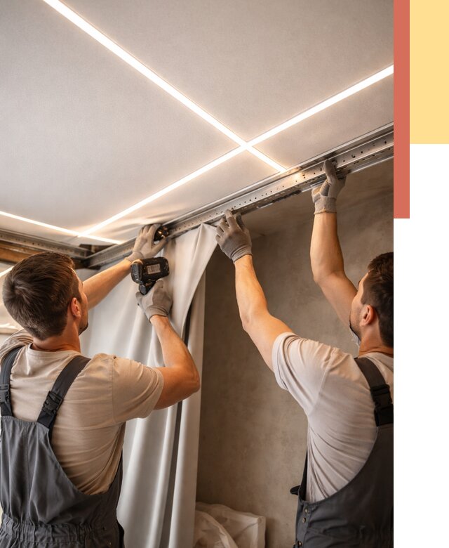 Монтаж натяжного потолка со световыми линиями в Минеральных Водах от 1243 руб. | ОТДЕЛОЧНИК-Мнр