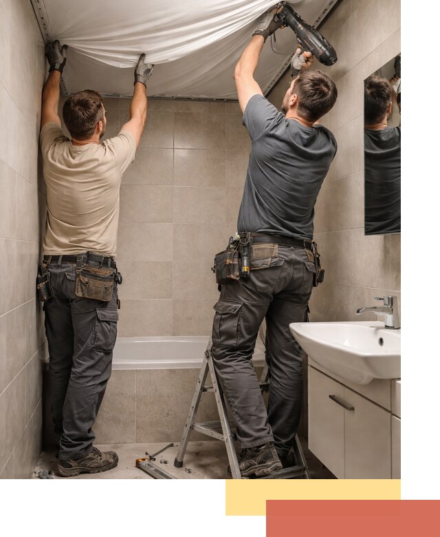 Монтаж натяжного потолка в ванной в Минеральных Водах быстро и качественно