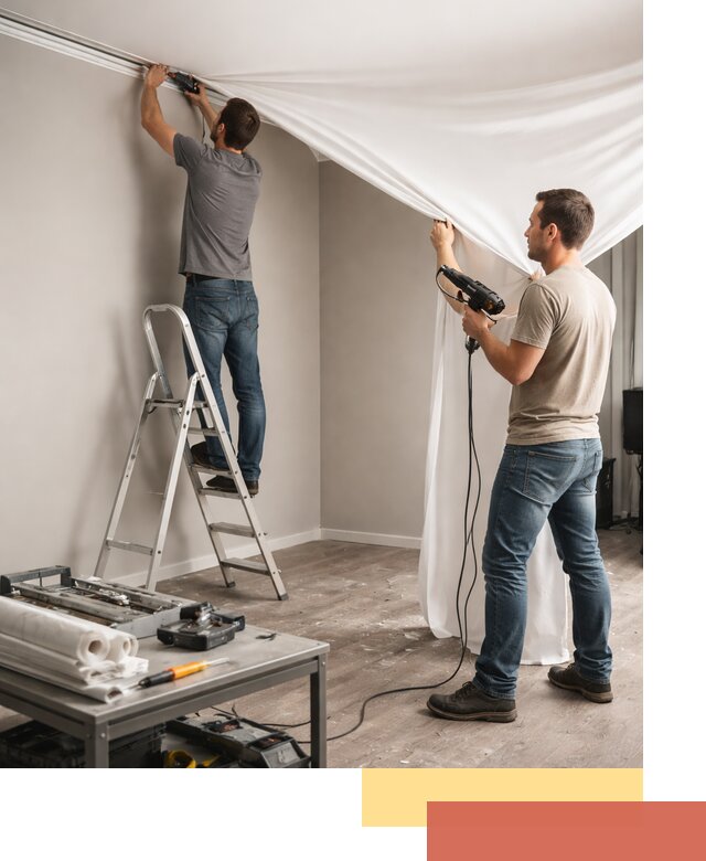 Монтаж натяжного потолка в студии в Минеральных Водах