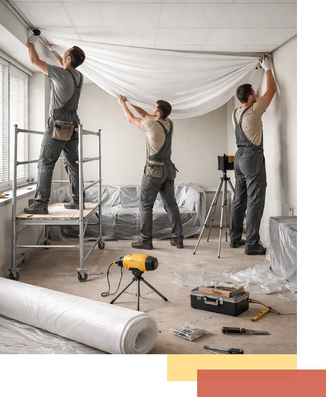 Монтаж натяжного потолка в офисе в Минеральных Водах