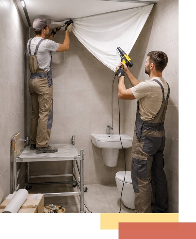 Монтаж натяжного потолка в санузле в Минеральных Водах