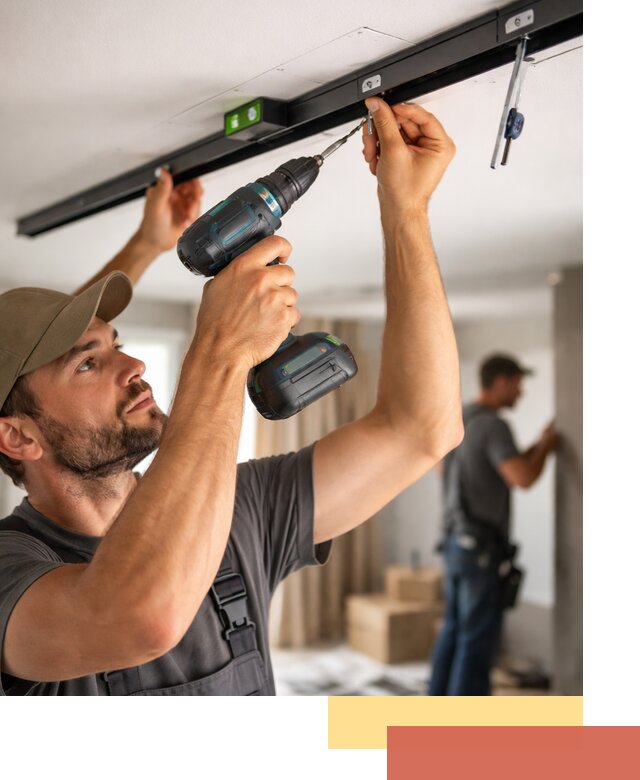 Установка трековых светильников в натяжной потолок в Минеральных Водах