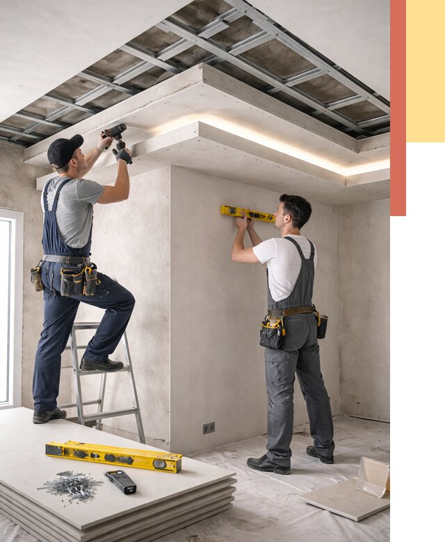 Двухуровневый потолок из гипсокартона в Минеральных Водах от 1502 руб. под ключ | ОТДЕЛОЧНИК-Мнр