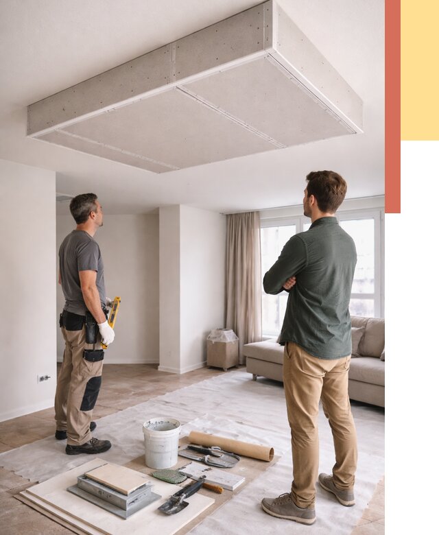 Короб на потолке из гипсокартона в Минеральных Водах от 2279 руб. — монтаж и услуги под ключ | ОТДЕЛОЧНИК-Мнр