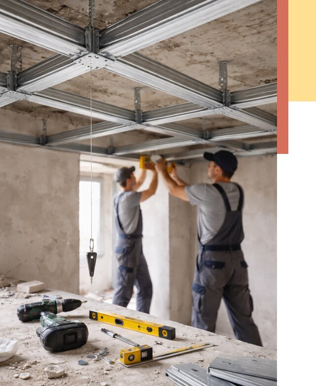 Монтаж каркаса потолка из профиля в Минеральных Водах от 4661 руб. — услуги ОТДЕЛОЧНИК-Мнр