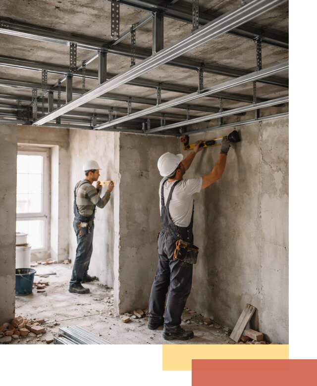 Монтаж каркаса потолка из профильного профиля в Минеральных Водах