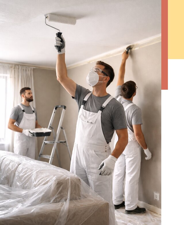 Покраска потолка водоэмельсионной краской в Минеральных Водах от 2279 руб/м² — услуги под ключ | ОТДЕЛОЧНИК-Мнр