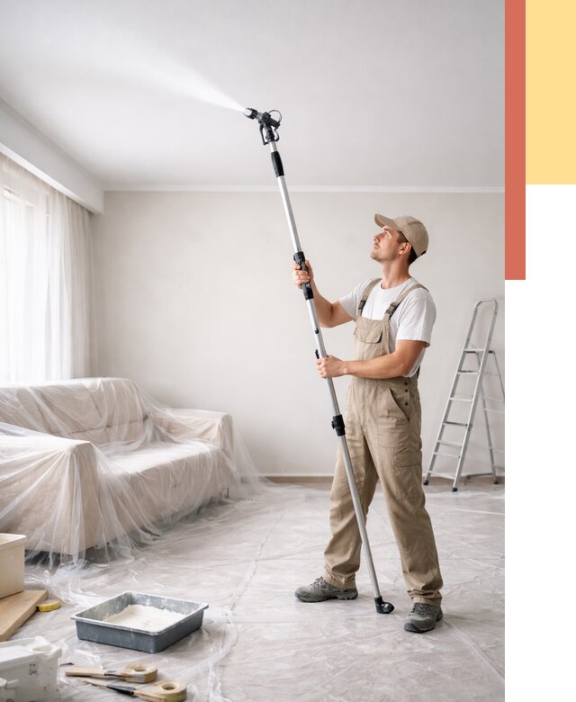 Покраска потолка краскопультом в Минеральных Водах от 4661 руб. быстро и недорого | ОТДЕЛОЧНИК-Мнр