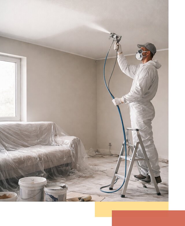 Покраска потолка краскопультом в Минеральных Водах быстро и качественно